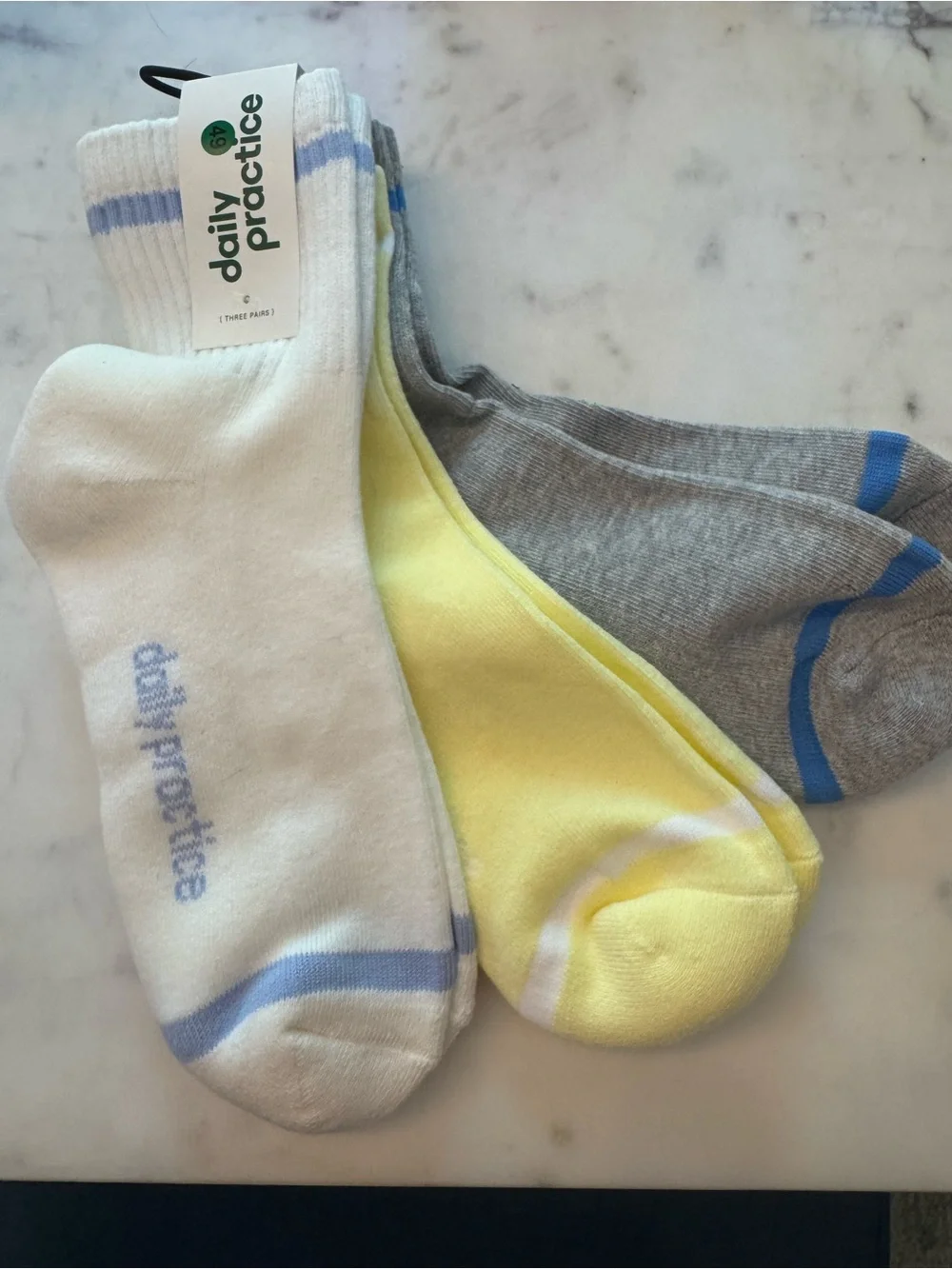 NWT Daily Practice by Anthropologie Set of 3 Striped Crew Socks 🧦